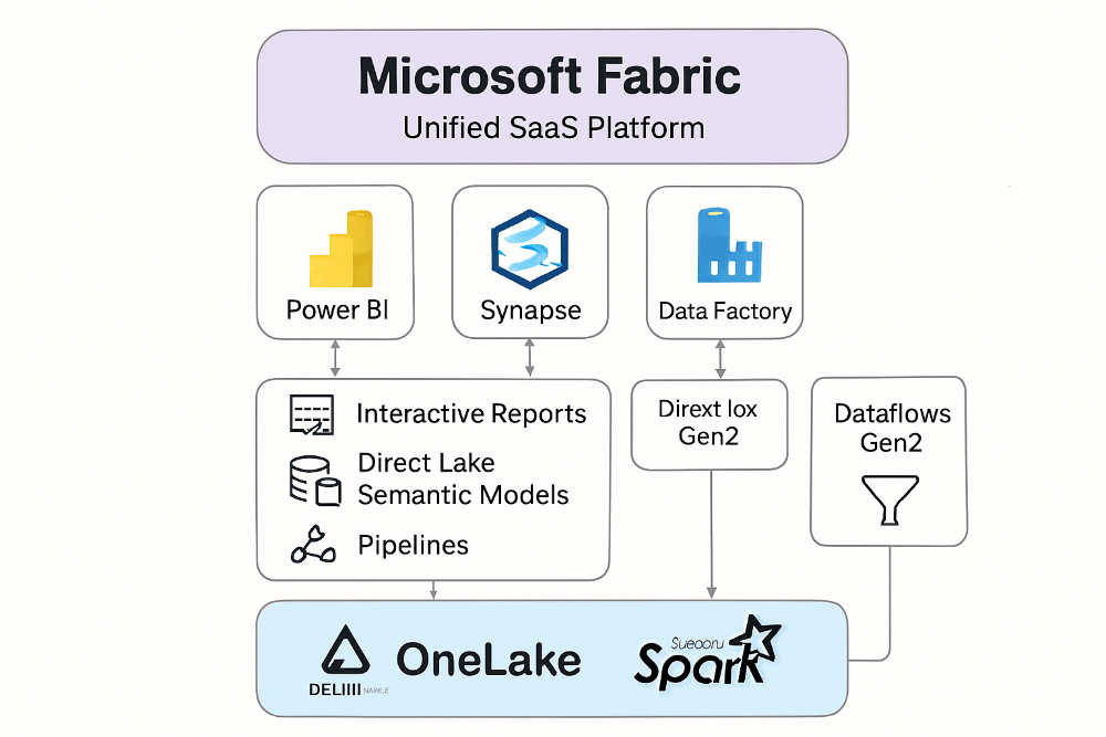 Рисунок 1. Місце Power BI у екосистемі MS Fabric.