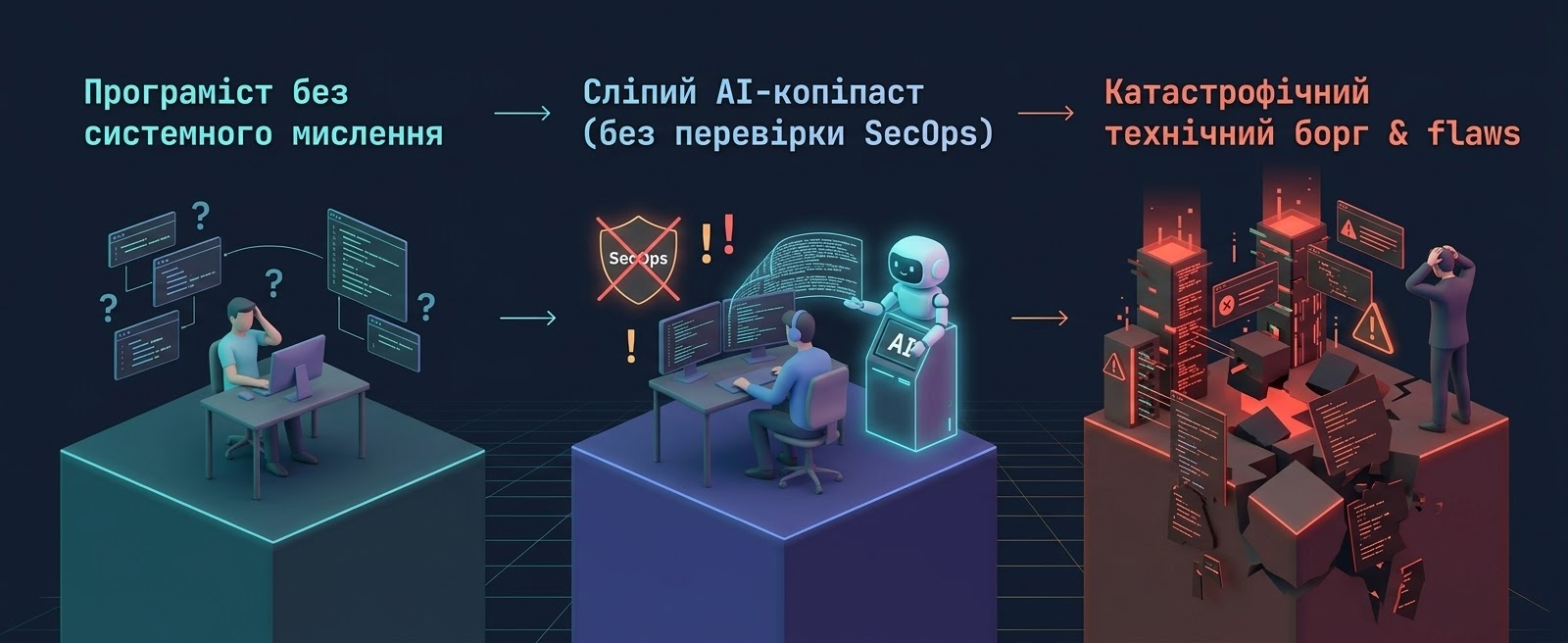 Схема 2 - Пастка AI-копіпасту: процес створення катастрофічного технічного боргу